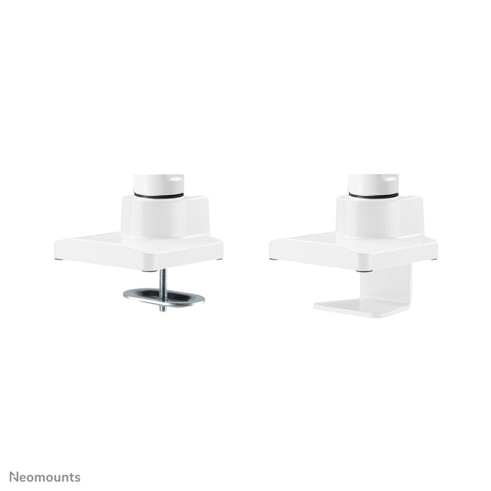 Neomounts NM-D775DX wit is een gasgeveerde bureausteun met crossbar en hendel voor flat screens t/m 32 inch (81 cm).