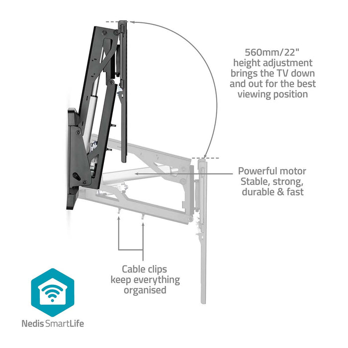 Elektrische TV-Muurbeugel Mantelbevestiging tot 75 inch