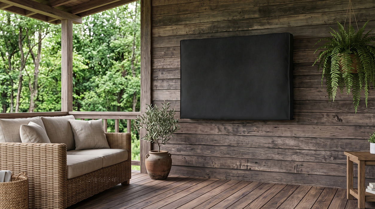 TV-Beschermhoes voor Buiten | 40" - 43" | Uitstekende Kwaliteit Oxford-Doek | Apart vak voor Afstandsbediening | Zwart