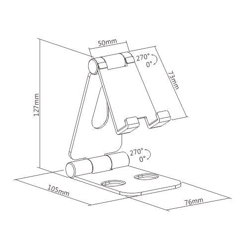 Wolff Mount Aluminium Opvouwbare Tablet- en Telefoonhouder – TVB-130