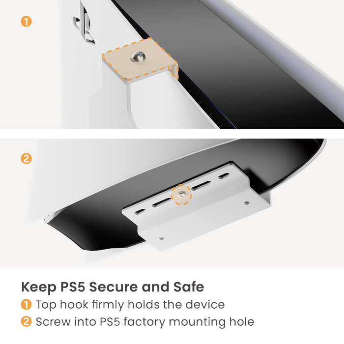 Wolff Mount PS5 Houder – Muurbeugel voor PlayStation 5 en Controllers – Wit
