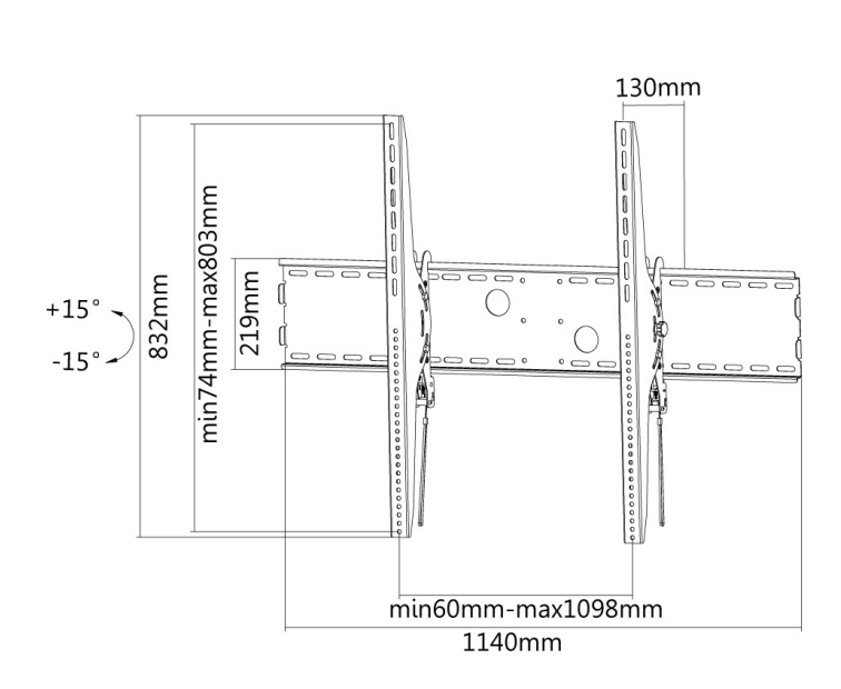 Neomounts LFD-W2000 muurbeugel voor schermen tot 100 inch