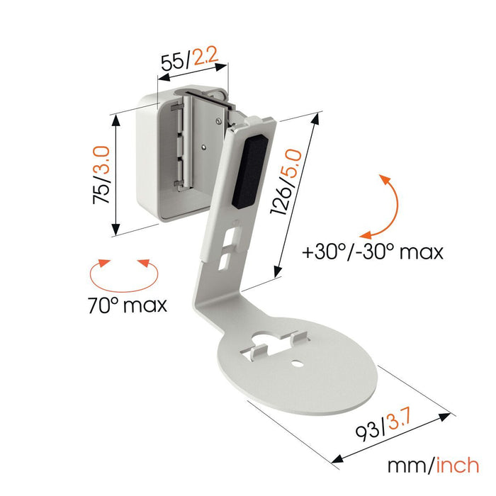 vogels-sonos-muurbeugel-era100-maten-wit